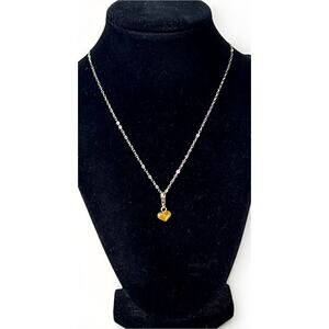 Natural Baltic Amber 925 Sterling Silver Heart Charm Pendant Necklace 16” NEW